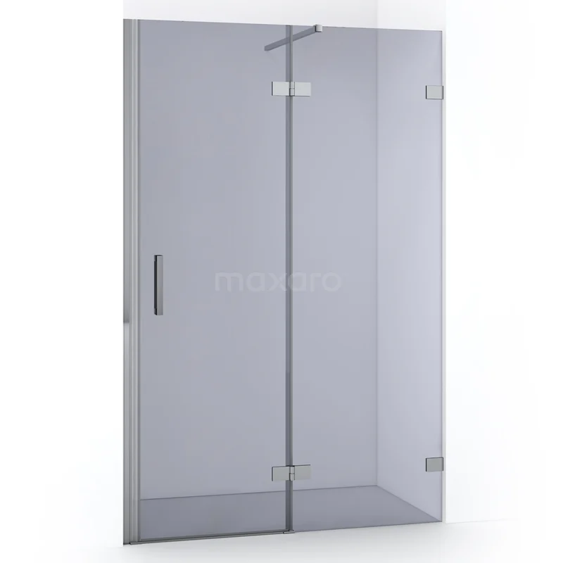 Duschtür Diamond 120cm Rauchglas Sicherheitsglas Chrom DDB22662121C Stilvolle Glaskabine mit matter silberfarbener Oberfläche, ideal für eine moderne Badezimmergestaltung.