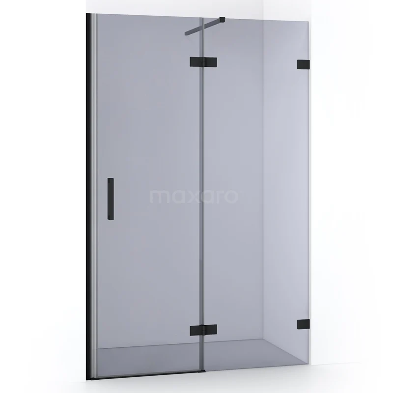 Diamond Shower door | 120 cm Matte black Smoke glass Pivot door DDB22662121MB
