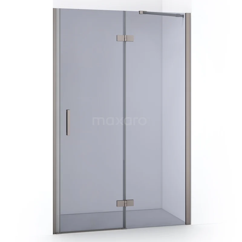Diamond Duschtür | 110 cm Edelstahl Rauchglas Drehtür DDB22652211BR Glasene Duschtür mit silberfarbenem Rahmen und Scharnieren, modernes Aussehen; ideal für luxuriöse Badezimmergestaltung.
