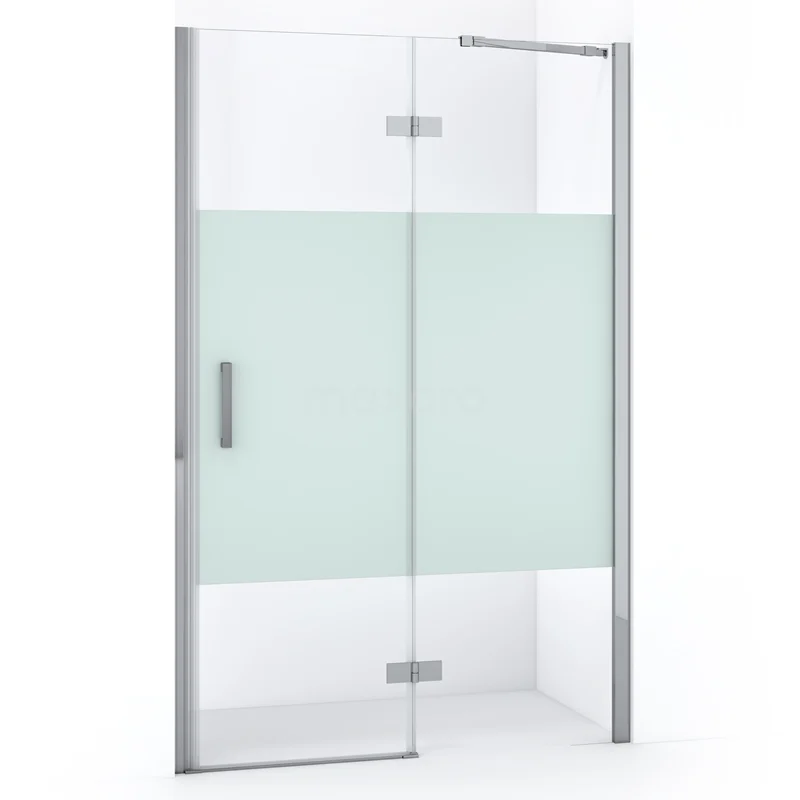 Duschtür Diamond 120cm aus klarem Sicherheitsglas mit mattem Streifen Chrom DDB22662213C Glasene Duschtür mit mattem Teil, silberfarbene Profile und Haltegriff, ideal als stilvolle Badezimmer-Schirmlösung.