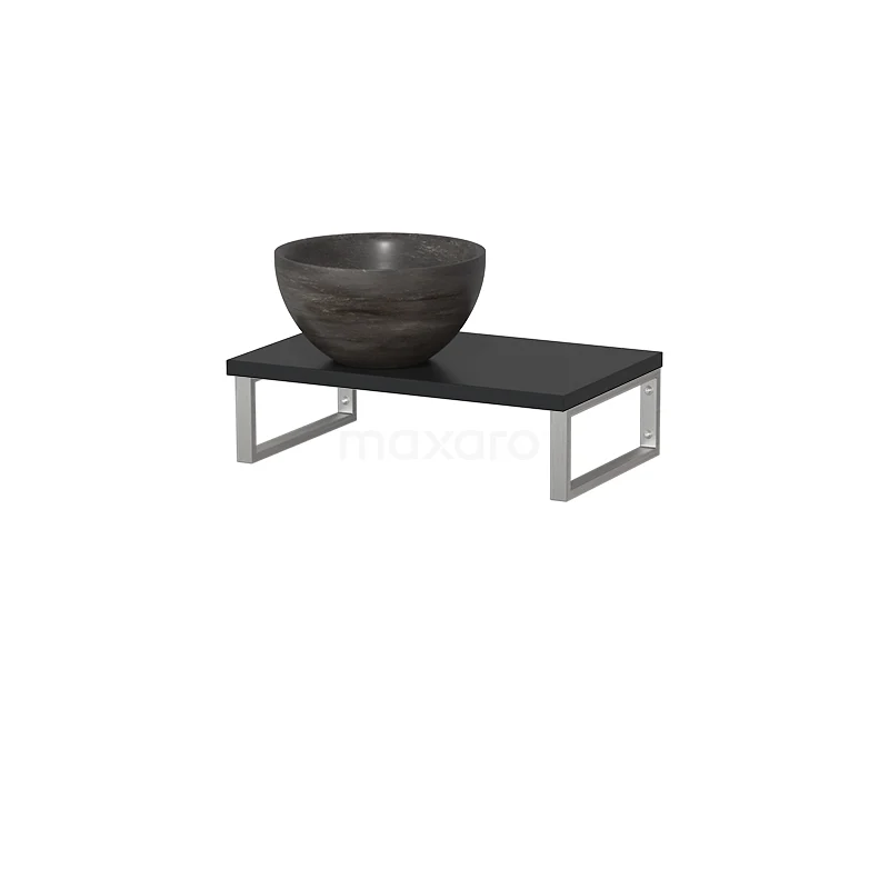 Modulo Pico Basin worktop with countertop wash basin | 41 cm Matte black Blue stone Natural stone TMK01-00375