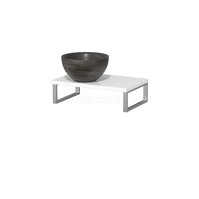Modulo Pico Basin worktop with countertop wash basin | 41 cm High-gloss white Blue stone Natural stone TMK01-00377