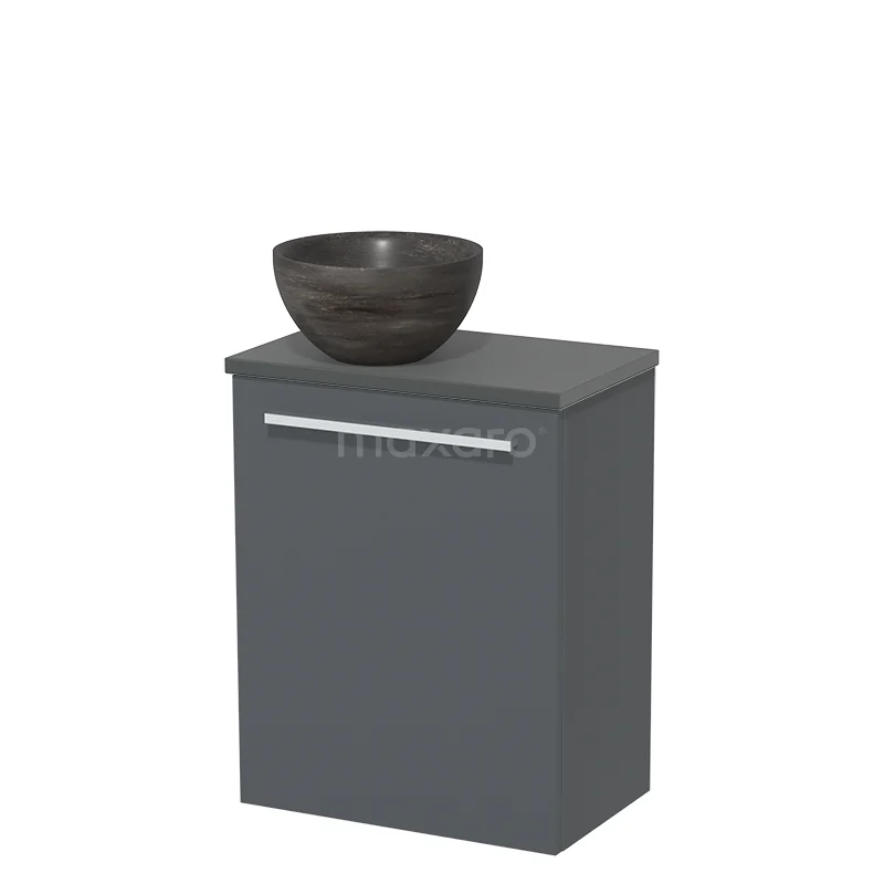 Toilet unit with wash basin | 41 cm Dark grey Flat front Blue stone Natural stone countertop wash basin Dark grey worktop TMK10-07603