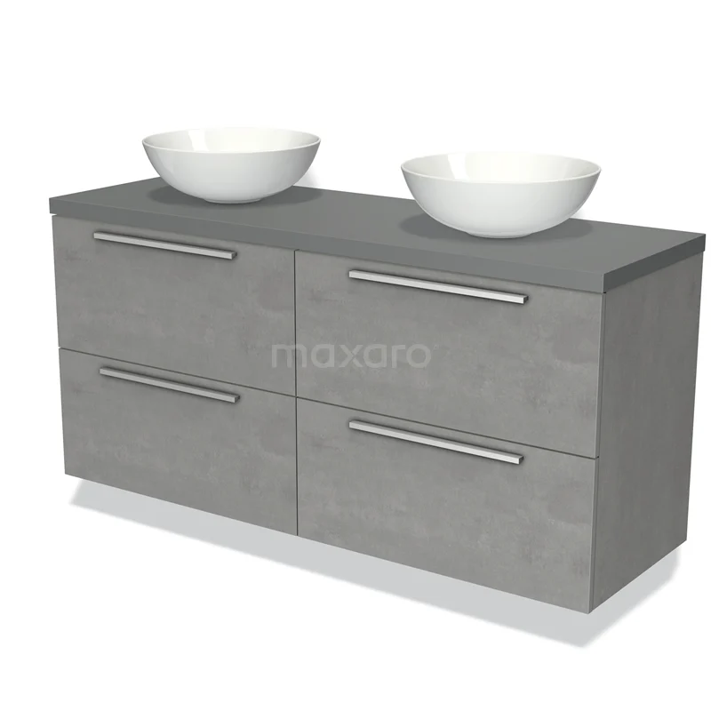 Grey bathroom unit with vanity units with basin, modern look, smooth finish and spacious drawers for bathroom storage.