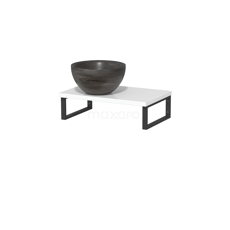 Modulo Pico Basin worktop with countertop wash basin | 41 cm High-gloss white Blue stone Natural stone TMK01-00401