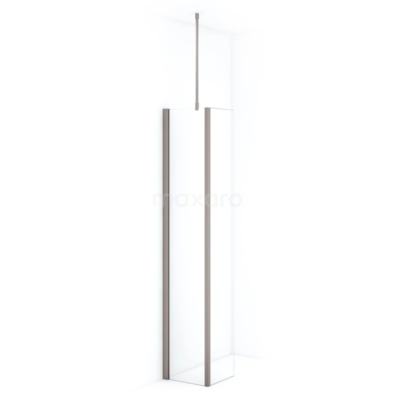 Diamond Walk-in shower | 40 cm Stainless steel Clear glass Fixed wall with side panel IDC0403710BRN