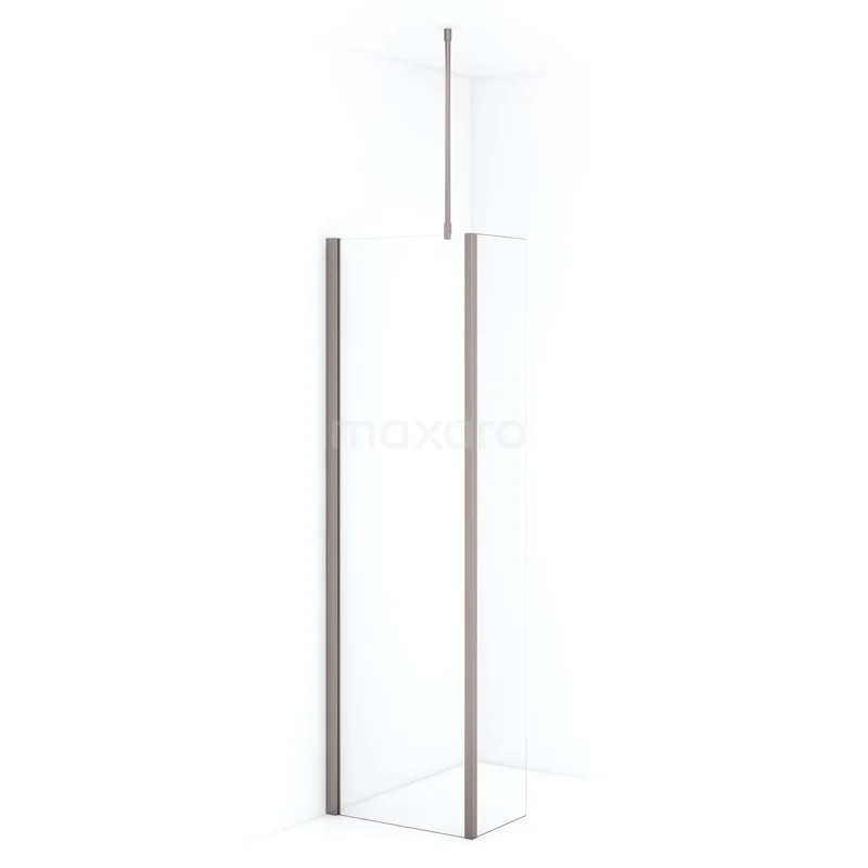 Diamond Walk-in shower | 60 cm Stainless steel Clear glass Fixed wall with side panel IDC0603710BRN
