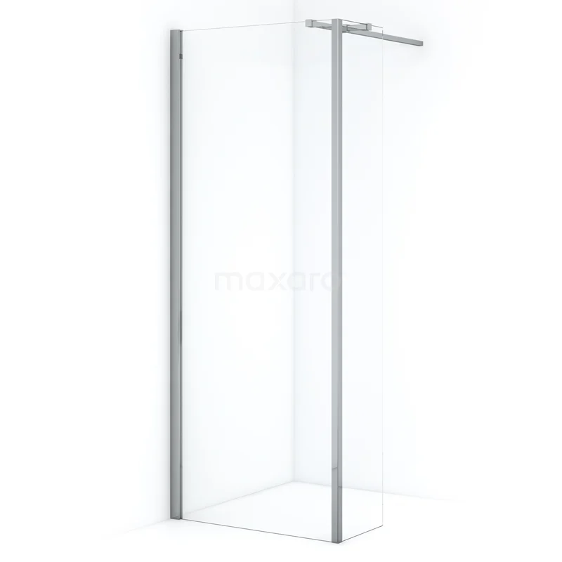 Diamond Walk-in shower | 80 cm Chrome Clear glass Fixed wall with side panel IDC0803310CN
