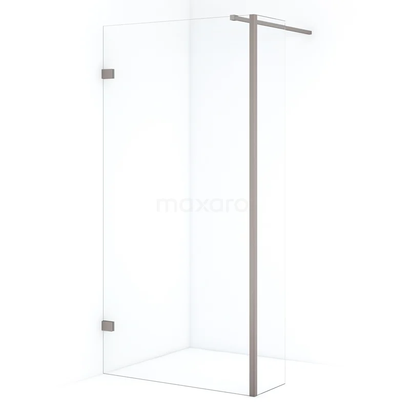 Diamond Walk-in shower | 90 cm Stainless steel Clear glass Fixed wall with side panel IDC0903120BRN