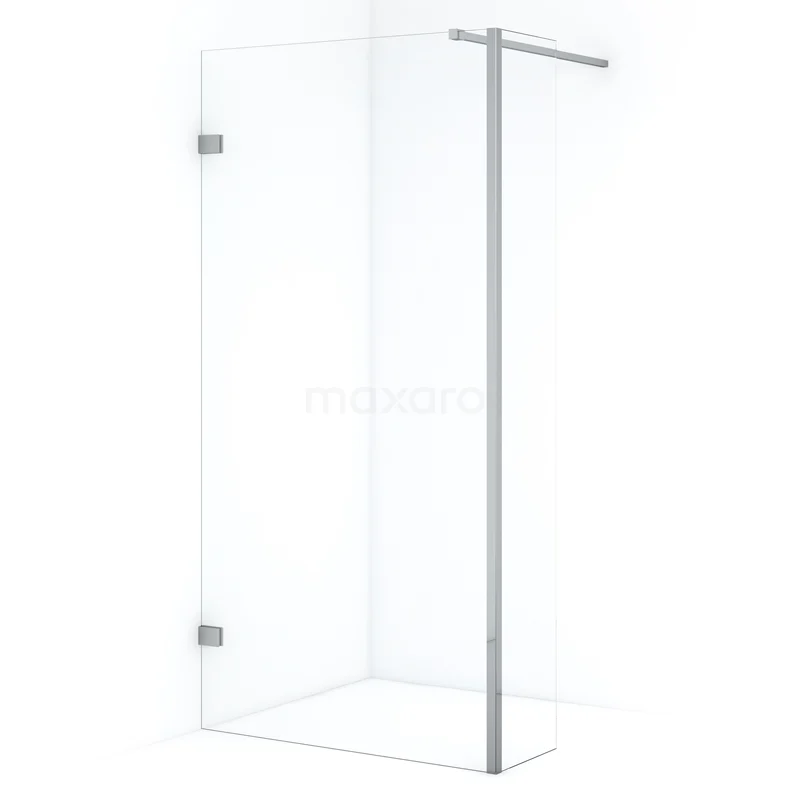 Diamond Walk-in shower | 90 cm Chrome Clear glass Fixed wall with side panel IDC0903120CN