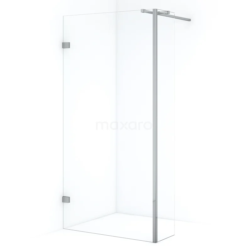 Diamond Walk-in shower | 100 cm Chrome Clear glass Fixed wall with side panel IDC1003320CN