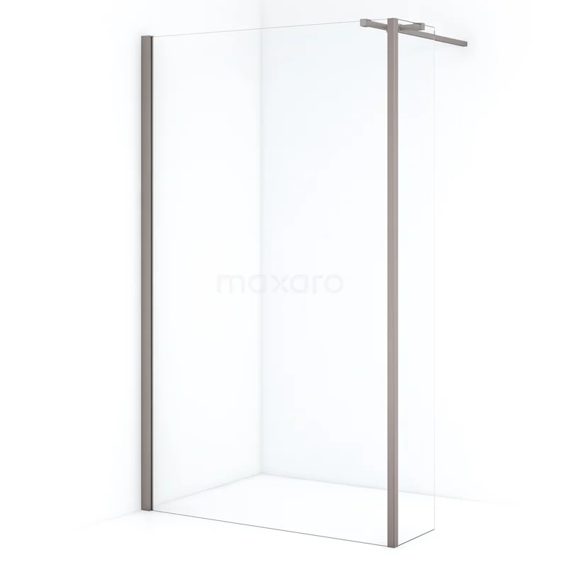 Diamond Walk-in shower | 110 cm Stainless steel Clear glass Fixed wall with side panel IDC1103310BRN
