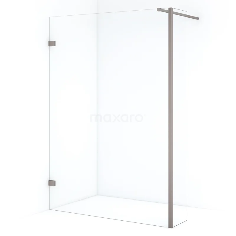 Diamond Walk-in shower | 140 cm Stainless steel Clear glass Fixed wall with side panel IDC1403120BRN