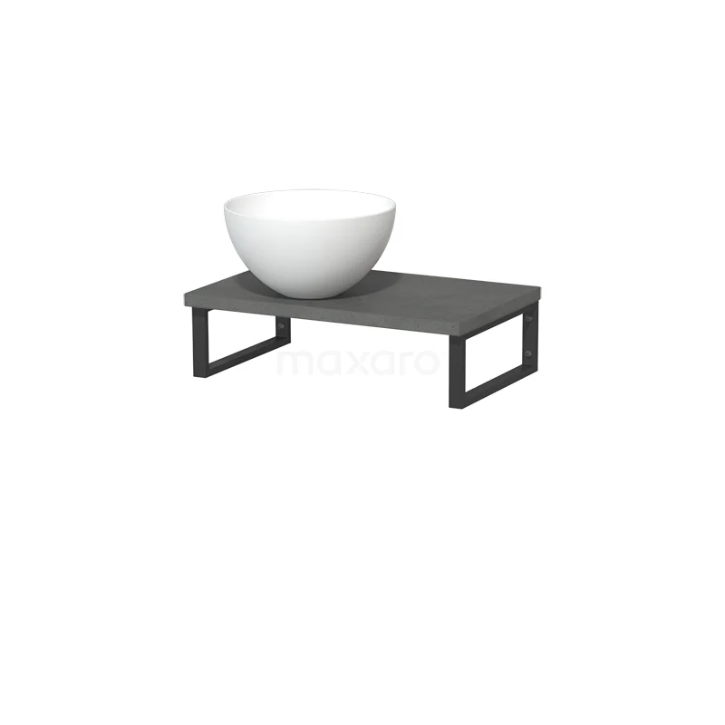 Modulo Pico Basin worktop with countertop wash basin | 41 cm Dark grey concrete Matte white Solid surface TMK01-00456