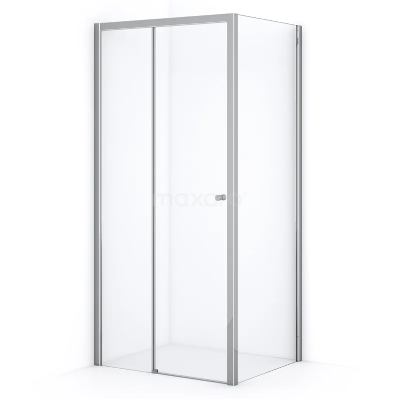 Glazen douchecabine met aluminium frame, rechthoekig ontwerp, ideaal voor een moderne badkamer.