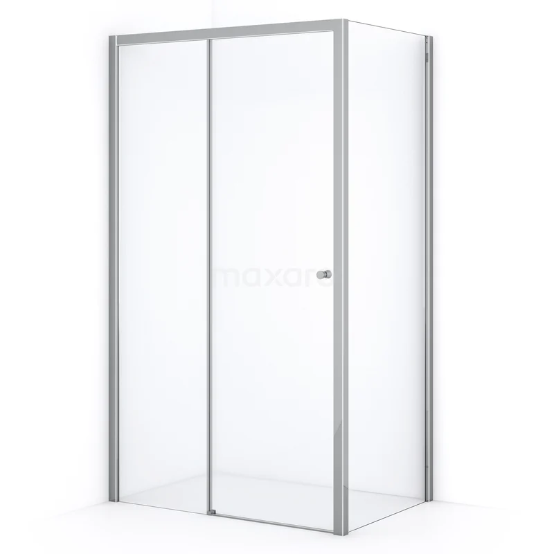 Crystal Comfort Duschkabine 110x80cm aus klarem Sicherheitsglas mit Schiebetür Chrom L1020-1108CN Strakke Glas Duschkabine mit Aluminium Profil, entworfen für einen modernen Badezimmerstil.