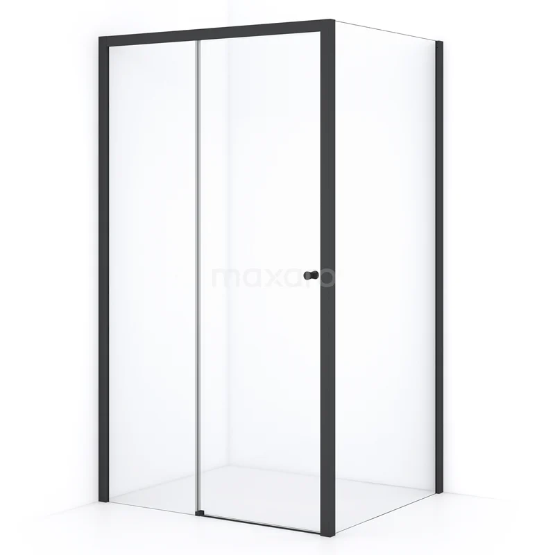 Crystal Comfort Shower enclosure | 120x90 cm Matte black Clear glass Sliding door Rectangle L1020-1209MBN