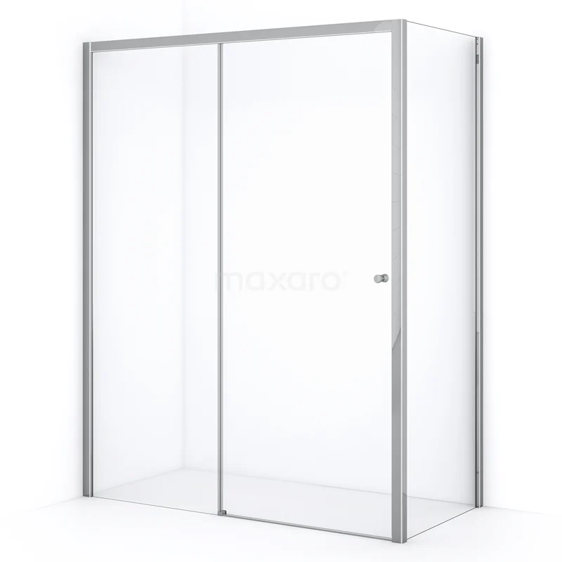 Crystal Comfort Shower enclosure | 150x80 cm Matte black Clear glass Sliding door Rectangle L1020-1508MB