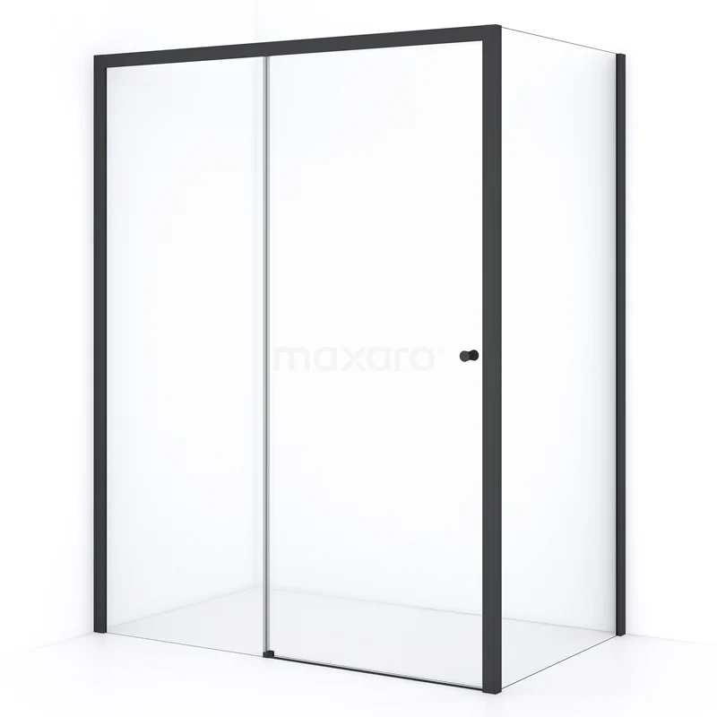 Crystal Comfort Shower enclosure | 150x90 cm Matte black Clear glass Sliding door Rectangle L1020-1509MBN