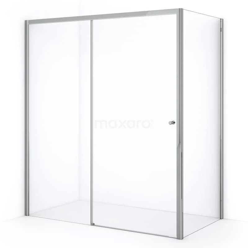 Crystal Comfort Douchecabine | 180x90 cm Chroom Helder glas Schuifdeur Rechthoek L1020-1809C Glazen douchewand met schuifdeur, aluminium profiel, minimalistisch design, ideaal voor een moderne badkamer.