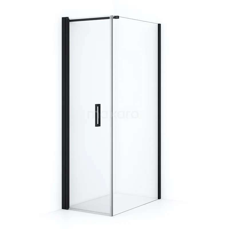 Diamond Shower enclosure | 100x60 cm Matte black Clear glass Pivot door Rectangle CDA10610110MBN