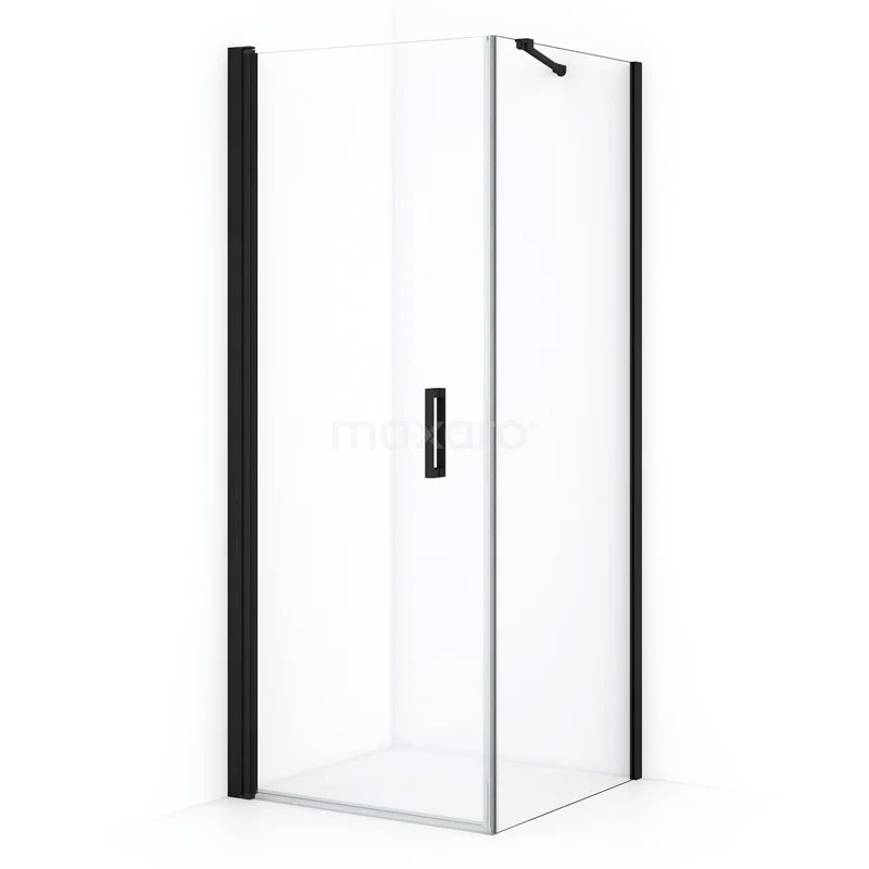 Diamond Shower enclosure | 80x70 cm Matte black Clear glass Pivot door Rectangle CDA10708210MBN