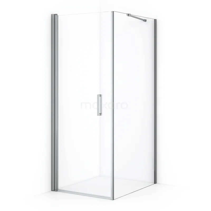 Diamond Shower enclosure | 90x80 cm Chrome Clear glass Pivot door Rectangle CDA10809210CN