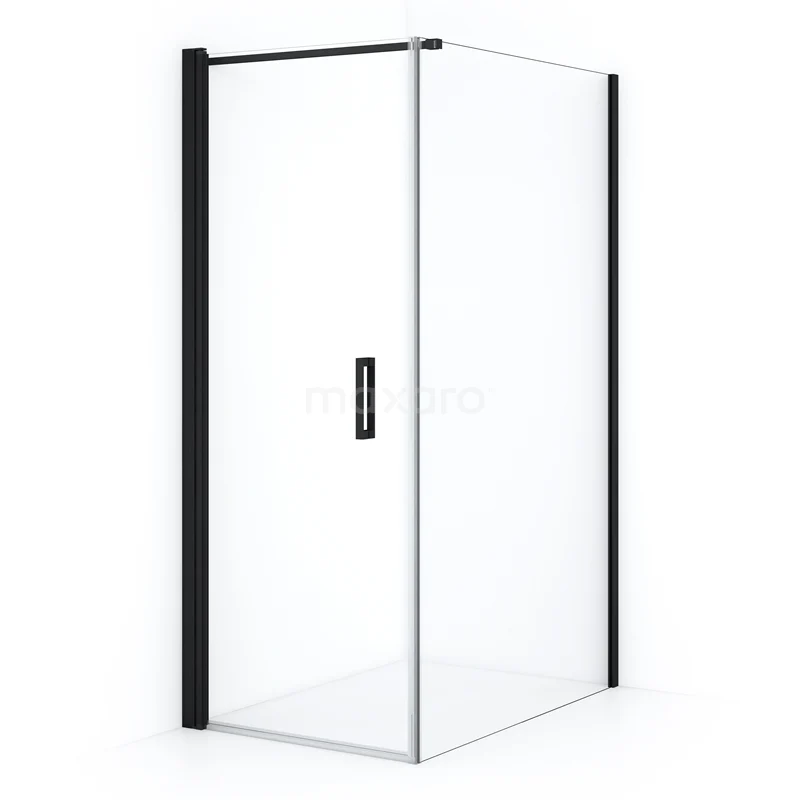 Diamond Shower enclosure | 110x70 cm Matte black Clear glass Pivot door Rectangle CDA10711110MBN