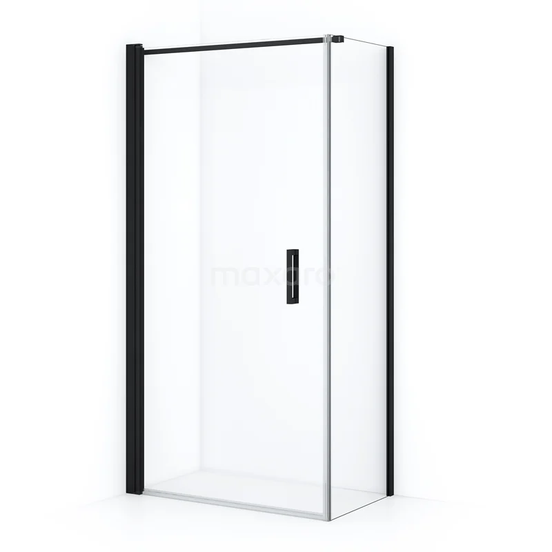 Diamond Shower enclosure | 90x60 cm Matte black Clear glass Pivot door Rectangle CDA10906110MBN