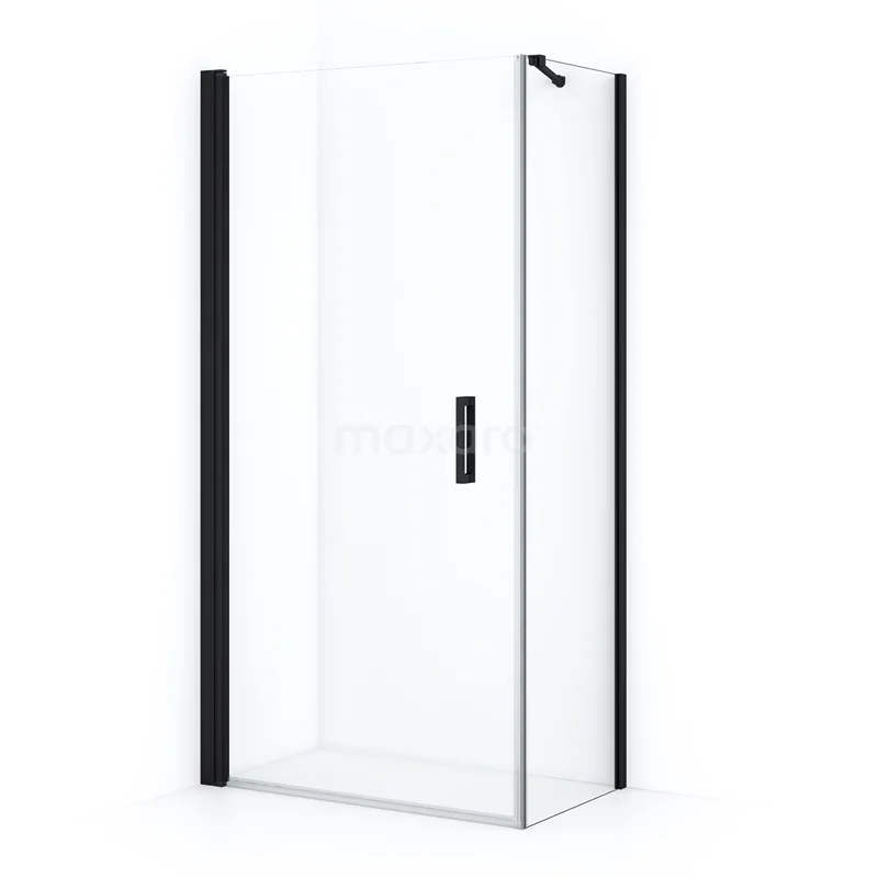 Diamond Shower enclosure | 90x60 cm Matte black Clear glass Pivot door Rectangle CDA10906210MBN