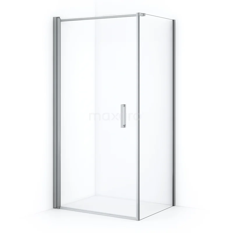 Diamond Shower enclosure | 90x80 cm Chrome Clear glass Pivot door Rectangle CDA10908110CN
