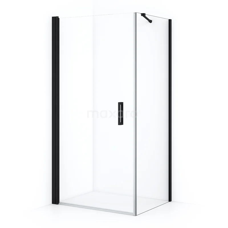 Diamond Shower enclosure | 100x70 cm Matte black Clear glass Pivot door Rectangle CDA11007210MBN