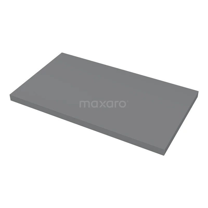 Grey top shelf made of matt plastic, rectangular design, ideal as a practical accessories for bathroom storage.