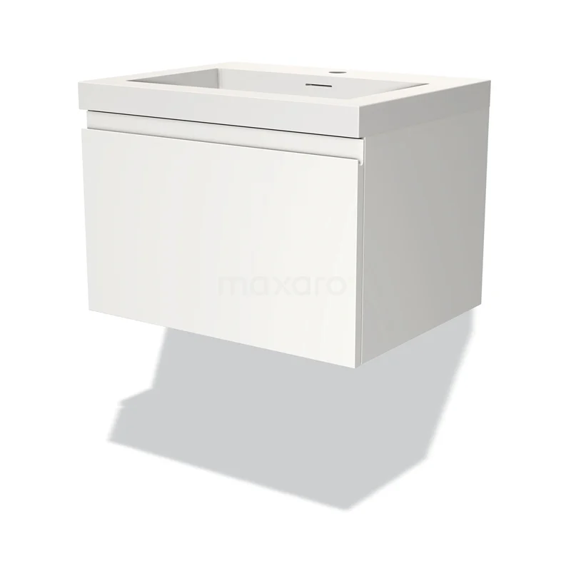 Modulo Vanity units with basin | 60 cm Matte white Handle-less front Solid surface 1 drawer BMW11-03020