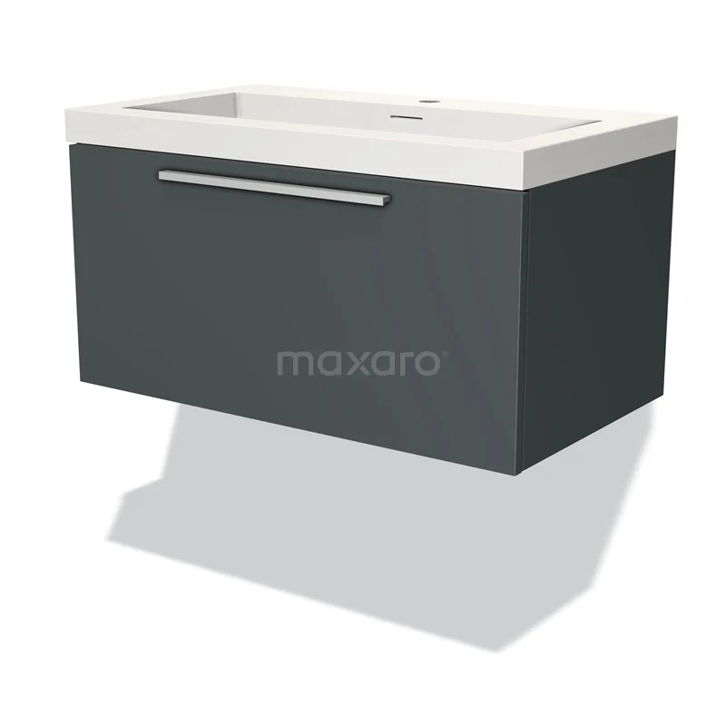Modulo Vanity units with basin | 80 cm Dark grey Flat front Solid surface 1 drawer BMW11-03053