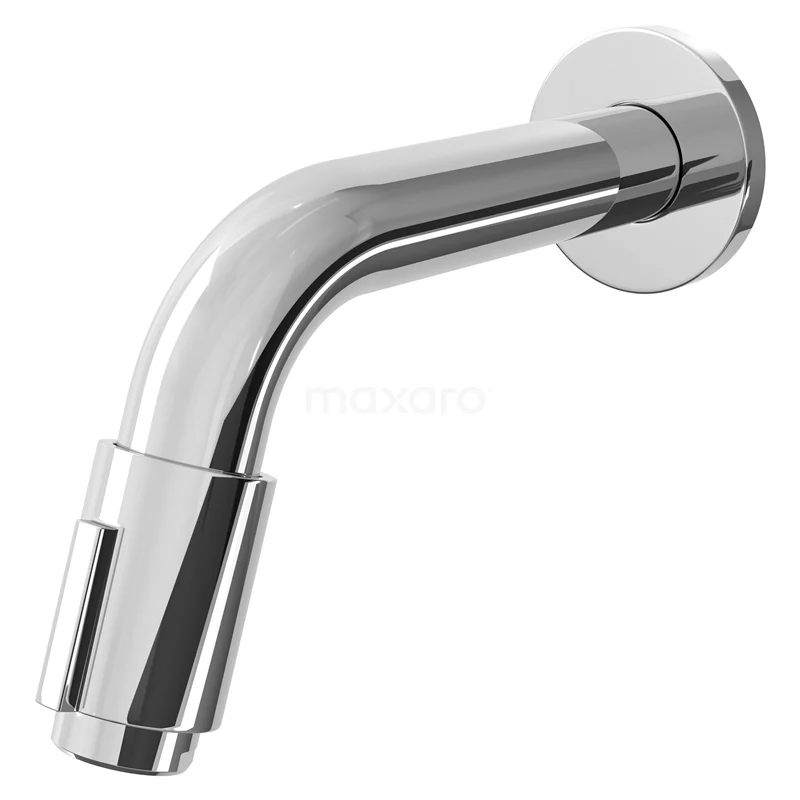 Radius Waschtischarmatur Versenkt | Chrom | Kaltwasserarmatur (für Gäste-WC) 55.153.404 Verchromter gebogener Waschtisch für das Badezimmer, Wandmontage, elegantes Design, ideal für moderne Waschtapinstallationen.