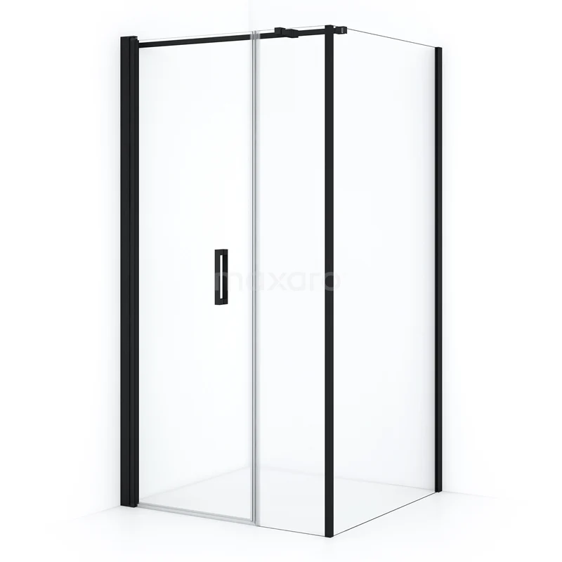 Diamond Shower enclosure | 100x100 cm Matte black Clear glass Pivot door Square CDC106104310MBN