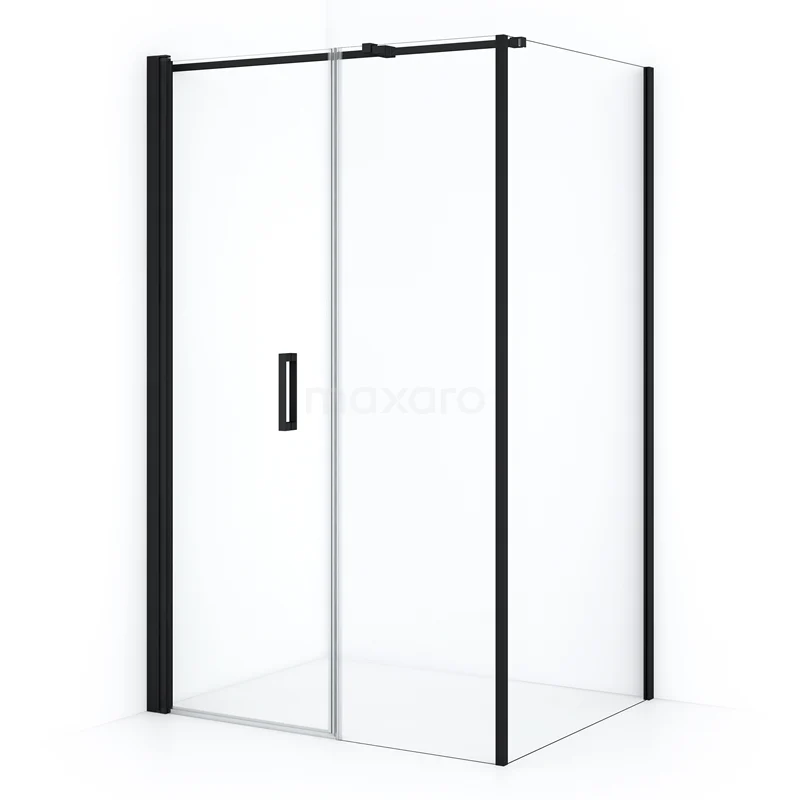 Diamond Shower enclosure | 110x100 cm Matte black Clear glass Pivot door Rectangle CDC106105310MBN