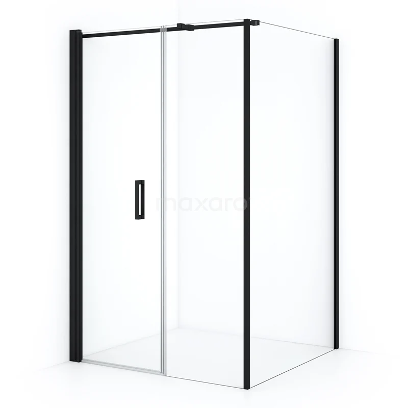 Diamond Shower enclosure | 120x120 cm Matte black Clear glass Pivot door Square CDC106126310MBN