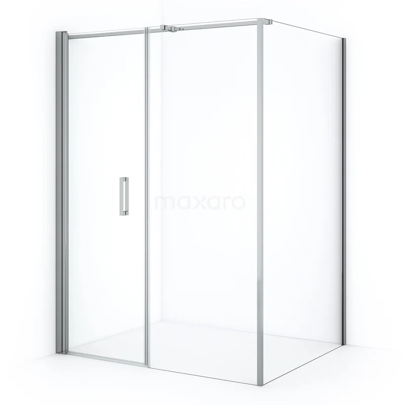 Diamond Shower enclosure | 130x120 cm Chrome Clear glass Pivot door Rectangle CDC106127310CN
