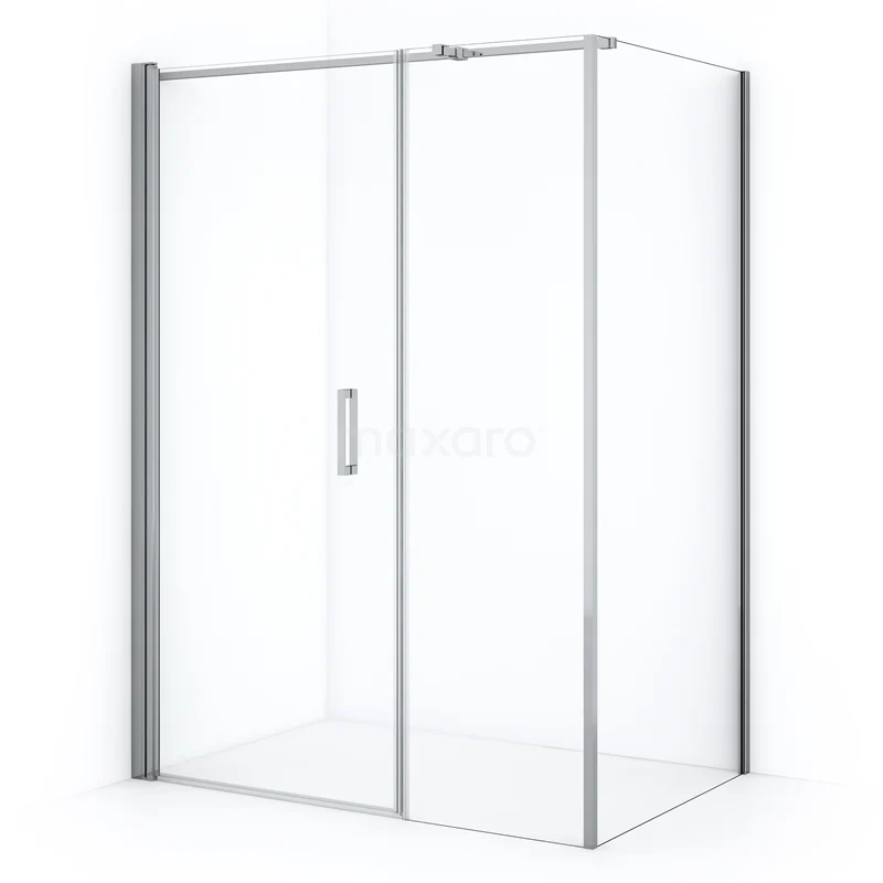 Diamond Shower enclosure | 140x100 cm Chrome Clear glass Pivot door Rectangle CDC108106310CN