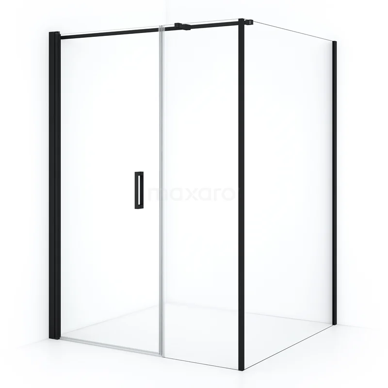 Duschkabine Diamond CDC108136310MBN Duschkabine quadratisch mit schwarzem Rahmen und Schiebetür, Klarglas, ideal für einen modernen Badezimmerstil.
