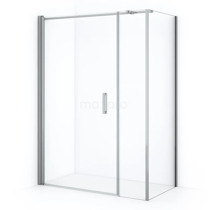 Diamond Shower enclosure | 130x80 cm Chrome Clear glass Pivot door Rectangle CDC109084310CN