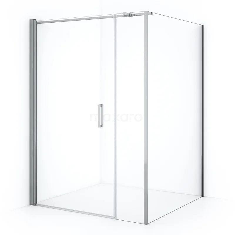 Diamond Shower enclosure | 140x130 cm Chrome Clear glass Pivot door Rectangle CDC109144310CN