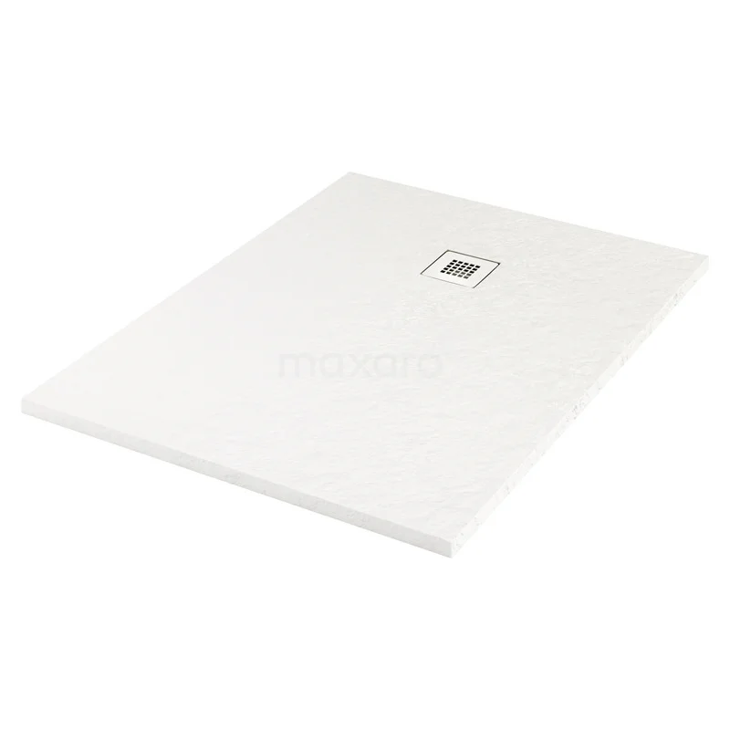 Duschwanne / Duschtasse 120x80cm Rechteck Mineralguss Weiß DBLR1208W-RW Rechteckige, weiße Duschwanne aus Keramik mit flachem Design, ausgestattet mit zentralem Abfluss.