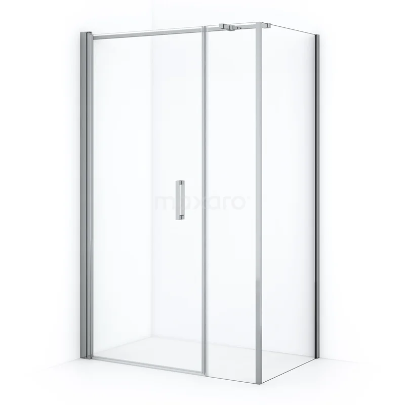 Diamond Shower enclosure | 110x80 cm Chrome Clear glass Pivot door Rectangle CDC107084310CN