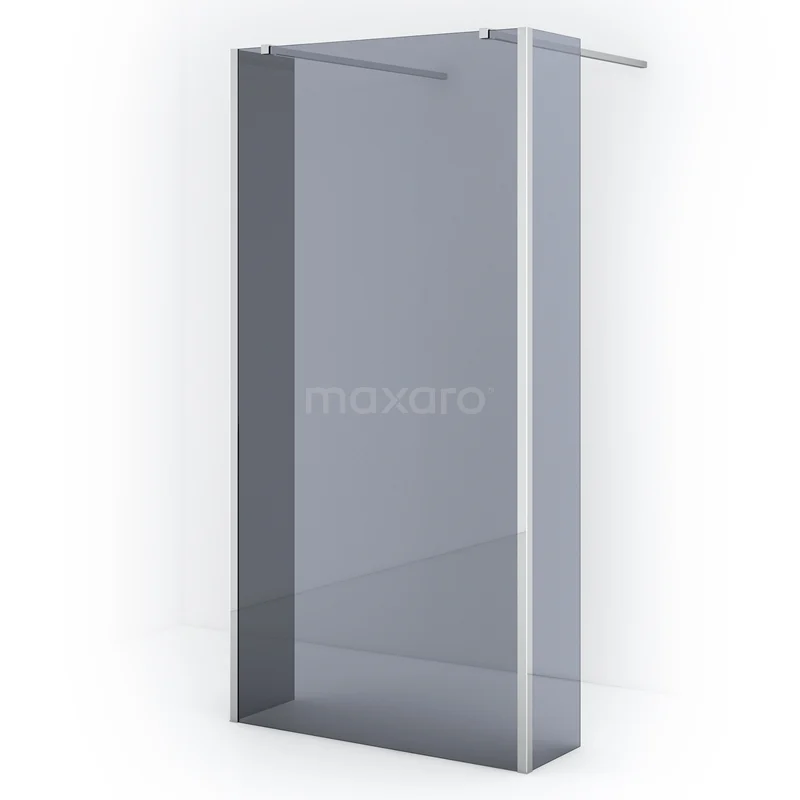 Diamond Walk-in shower | 95 cm Chrome Smoke glass Free-standing wall with side walls IDG100381C