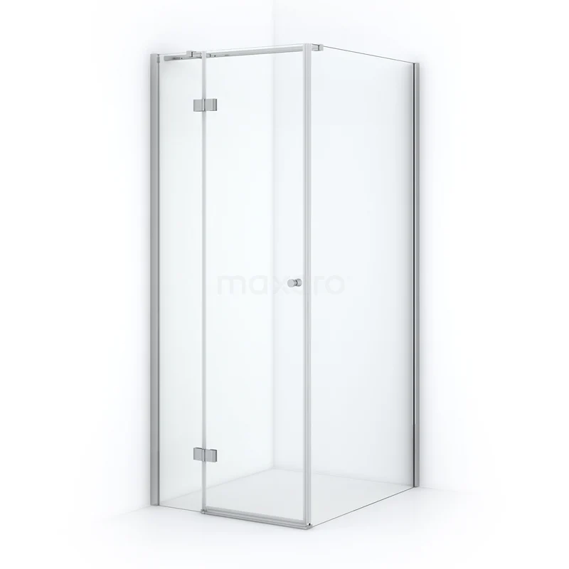 Duschkabine Amber 90x80cm aus klarem Sicherheitsglas Chrom mit Drehtür CTB169310C Glasene Duschkabine quadratisch, transparent mit Scharnier Türen, ideal für jedes moderne Badezimmer.