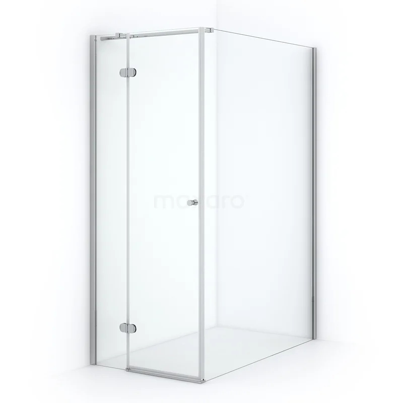 Amber Shower enclosure | 130x80 cm Chrome Clear glass Pivot door Rectangle CTB1613320C