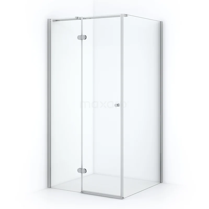 Amber Duschkabine | 90x90 cm Chrom Drehtür Quadrat CTB269320C Glas Duschkabine mit verchromten Scharnieren, Eckmodell, geeignet für moderne Bäder. Minimalistisches Design, Klarglas.